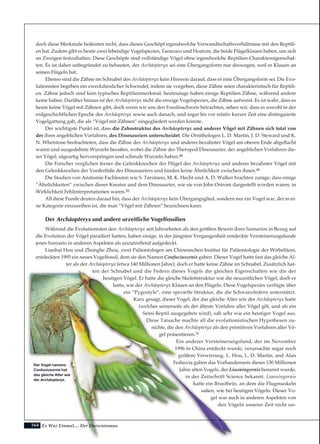 164 Es War Einmal.... Der Darwinismus
doch diese Merkmale bedeuten nicht, dass dieses Geschöpf irgendwelche Verwandtschaftsverhältnisse mit den Reptili-
en hat. Zudem gibt es heute zwei lebendige Vogelspezies, Taouraco und Hoatzin, die beide Flügelklauen haben, um sich
an Zweigen festzuhalten. Diese Geschöpfe sind vollständige Vögel ohne irgendwelche Reptilien-Charaktereigenschaf-
ten. Es ist daher unbegründet zu behauten, der Archäopteryx sei eine Übergangsform nur deswegen, weil er Klauen an
seinen Flügeln hat.
Ebenso sind die Zähne im Schnabel des Archäopteryx kein Hinweis darauf, dass er eine Übergangsform sei. Die Evo-
lutionisten begehen ein zweckdienlicher Schwindel, indem sie vorgeben, diese Zähne seien charakteristisch für Reptili-
en. Zähne jedoch sind kein typisches Reptilienmerkmal; heutzutage haben einige Reptilien Zähne, während andere
keine haben. Darüber hinaus ist der Archäopteryx nicht die einzige Vogelspezies, die Zähne aufweist. Es ist wahr, dass es
heute keine Vögel mit Zähnen gibt, doch wenn wir uns den Fossilnachweis betrachten, sehen wir, dass es sowohl in der
erdgeschichtlichen Epoche des Archäopteryx sowie auch danach, und sogar bis vor relativ kurzer Zeit eine distinguierte
Vogelgattung gab, die als “Vögel mit Zähnen” eingegliedert werden könnte.
Der wichtigste Punkt ist, dass die Zahnstruktur des Archäopteryx und anderer Vögel mit Zähnen sich total von
der ihres angeblichen Vorfahren, des Dinosauriers unterscheidet. Die Ornithologen L. D. Martin, J. D. Steward und K.
N. Whetstone beobachteten, dass die Zähne des Archäopteryx und anderer bezahnter Vögel am oberen Ende abgeflacht
waren und ausgedehnte Wurzeln besaßen, wobei die Zähne der Theropod Dinosaurier, der angeblichen Vorfahren die-
ser Vögel, sägeartig hervorspringen und schmale Wurzeln haben.48
Die Forscher verglichen ferner die Gelenkknochen der Flügel des Archäopteryx und anderer bezahnter Vögel mit
den Gelenkknochen der Vorderfüße des Dinosauriers und fanden keine Ähnlichkeit zwischen ihnen.49
Die Studien von Anatomie Fachleuten wie S. Tarsitano, M. K. Hecht und A. D. Walker brachten zutage, dass einige
“Ähnlichkeiten” zwischen dieser Kreatur und dem Dinosaurier, wie sie von John Ostrom dargestellt worden waren, in
Wirklichkeit Fehlinterpretationen waren.50
All diese Funde deuten darauf hin, dass der Archäopteryx kein Übergangsglied, sondern nur ein Vogel war, der in ei-
ne Kategorie einzureihen ist, die man “Vögel mit Zähnen” bezeichnen kann.
Der Archäopteryx und andere urzeitliche Vogelfossilien
Während die Evolutionisten den Archäopteryx seit Jahrzehnten als den größten Beweis ihres Szenarios in Bezug auf
die Evolution der Vögel paradiert hatten, haben einige, in der jüngsten Vergangenheit entdeckte Versteinerungsfunde
jenes Szenario in anderen Aspekten als unzutreffend aufgedeckt.
Lianhai Hou und Zhonghe Zhou, zwei Paläontologen am Chinesischen Institut für Paläontologie der Wirbeltiere,
entdeckten 1995 ein neues Vogelfossil, dem sie den Namen Confuciusornis gaben. Dieser Vogel hatte fast das gleiche Al-
ter als der Archäopteryx (etwa 140 Millionen Jahre), doch er hatte keine Zähne im Schnabel. Zusätzlich hat-
ten der Schnabel und die Federn dieses Vogels die gleichen Eigenschaften wie die der
heutigen Vögel. Er hatte die gleiche Skelettstruktur wie die neuzeitlichen Vögel, doch er
hatte, wie der Archäopteryx Klauen an den Flügeln. Diese Vogelspezies verfügte über
ein “Pygostyle”, eine spezielle Struktur, die die Schwanzfedern unterstützt.
Kurz gesagt, dieser Vogel, der das gleiche Alter wie der Archäopteryx hatte
(welcher seinerseits als der älteste Vorfahre aller Vögel gilt, und als ein
Semi-Reptil ausgegeben wird), sah sehr wie ein heutiger Vogel aus.
Diese Tatsache machte all die evolutionistischen Hypothesen zu-
nichte, die den Archäopteryx als den primitiven Vorfahren aller Vö-
gel präsentieren.51
Ein anderer Versteinerungsfund, der im November
1996 in China entdeckt wurde, verursachte sogar noch
größere Verwirrung. L. Hou, L. D. Martin, and Alan
Feduccia gaben das Vorhandensein dieses 130 Millionen
Jahre alten Vogels, der Liaoningornis benannt wurde,
in der Zeitschrift Science bekannt. Liaoningornis
hatte ein Brustbein, an dem die Flugmuskeln
saßen, wie bei heutigen Vögeln. Dieser Vo-
gel war auch in anderen Aspekten von
den Vögeln unserer Zeit nicht un-
Der Vogel namens
Confuciusornis hat
das gleiche Alter wie
der Archäopteryx.
 