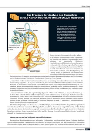 183Adnan Oktar
Genus Australopithecus zugeteilt werden sollten:
In der jüngeren Vergangenheit wurden Fossilienspe-
zien aufgrund von absoluten Gehirnausmaßen, Rück-
schlüssen auf linguistische Fähigkeiten,
Handfunktionen und Fähigkeiten, Steinwerkzeuge zu
benützen, der Homo-Gattung zugeordnet. Von einigen
wenigen Ausnahmen abgesehen wurden die Definiti-
on und der Gebrauch des Genus innerhalb der
menschlichen Evolution, sowie die Abgrenzung der
Gattung “Homo” so gehandhabt, als seien sie nicht
problematisch. Doch die jüngsten Daten, und neuere
Interpretation des vorliegenden Beweismaterials, und die Beschränkungen der paläoanthropologischen Nachweise ent-
werten die gegenwärtigen Kriterien der Zuordnung von Taxons zur Homo-Gattung.
... in der Praxis werden Fossilien von hominiden Spezien auf der Grundlage eines oder mehrerer von vier Kriterien der
Homo-Gattung zugeordnet ... Es ist jedoch nunmehr klar, dass keines dieser Kriterien befriedigend ist. Dieses “zerebrale
Ratespiel” ist problematisch, weil absolute kraniale Kapazität nur von fragwürdiger biologischer Bedeutung ist. Glei-
cherweise besteht zwingender Beweis, dass Sprachfunktion nicht verlässlich von der groben Erscheinung des Gehirns
abgeleitet werden kann, und dass die sprachbezogenen Teile des Gehirns nicht so gut lokalisiert sind, wie frühere Studi-
en angedeutet hatten...
... In anderen Worten, mit den, ihm zugeteilten Hypodigmen H. habilis und H. rudolfensis, ist der Genus Homo keine gu-
te Wahl. Daher sollten H. habilis und H. rudolfensis (oder Homo habilis sensu lato für diejenigen, die die taxonomische
Unterabteilung “früher Homo” nicht anerkennen) vom Genus Homo entfernt werden! Die offensichtliche taxonomische
Alternative, die darin bestünde, eine oder beide der Taxons einer der bestehenden, frühen hominiden Genera zugeteilt
werden, ist zwar nicht ohne Probleme, doch wir empfehlen, dass zunächst beide, H. habilis und H. rudolfensis auf den
Genus Australopithecus übertragen werden.81
Die Schlussfolgerungen von Wood und Collard bestätigen, was wir hier erklärten. Es gab keine “primitiven
menschlichen Vorfahren” in der Menschheitsgeschichte. Geschöpfe, die als solche vorgestellt werden, sind in der Tat
Affen, die dem Genus Australopithecus zugeteilt werden müssen. Der Fossilnachweis zeigt, dass keine evolutionäre
Beziehung zwischen diesen ausgestorbenen Affen und der Gattung Homo, d.h. menschlichen Spezien besteht, die
plötzlich im Fossilnachweis erscheinen.
Homo erectus und nachfolgende: Menschliche Wesen
Entsprechend dem phantasienreichen Schema der Evolutionisten gestaltete sich die interne Evolution der Homo-
Spezien folgendermaßen: Zuerst Homo erectus, dann der archaische Homo sapiens und der Neandertaler (Homo sapiens
neanderthalensis, später der Cro-Magnon Mensch (Homo sapiens sapiens) und letztlich der neuzeitliche Mensch. Bei all
Harun Yahya
Das Ergebnis der Analyse des Innenohrs:
ES GAB KEINEN ÜBERGANG VOM AFFEN ZUM MENSCHEN
Eine vergleichende Analyse der halb-
kreisförmigen Kanäle im inneren Ohr
des Menschen und des Affen zeigt,
dass die lange Zeit als die Vorfahren
des Menschen dargestellten Fossili-
en in Wahrheit gewöhnliche Affen
waren. Australopithecus und Homo
habilis hatten die inneren Ohrkanäle
eines Affen, während Homo erectus
menschliche Innenohrkanäle hatte.
Bogengänge
Ampularisnerven
hinterer Bogengang
vorderer Bogengang
horizontaler Bogengang
Crista ampullaris der
Bogengang-Ampulle
AmpullenSaccule (Blase)
Cochlea (Hörschnecke)
mit Endolymphe gefüll-
te Kanäle
 