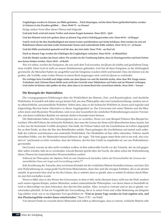 Atlas der Schöpfung300
Ungläubigen werden in Scharen zur Hölle getrieben… Doch diejenigen, welche ihren Herrn gefürchtet hatten, werden
in Scharen in das Paradies geführt… (Sure 39:68-73 – az-Zumar)
Einige andere Verse über dieses Thema sind folgende:
Und jede Seele wird mit einem Treiber und einem Zeugen kommen. (Sure 50:21 – Qaf)
Und der Himmel wird sich spalten; denn an diesem Tag wird er brüchig geworden sein. (Sure 69:16 – al-Haqqa)
Und Er wird sie für ihre Standhaftigkeit mit einem Garten und (Kleidern aus) Seide belohnen. Dort werden sie sich auf
Ruhekissen lehnen und dort weder (brennende) Sonne noch schneidende Kälte erleben. (Sure 76:12, 13 – al-Insan)
Und die Hölle anschaulich gemacht wird für den, der (sie) sieht. (Sure 79:36 – an-Nazi’at)
Doch an diesem Tage werden die Gläubigen die Ungläubigen verlachen. (Sure 83:34 – al-Mutaffifin)
Und die Sünder werden das Feuer sehen. Da werden sie die Vorahnung haben, dass sie hineingeworfen und kein Entrin-
nen daraus finden werden. (Sure 18:53 – al-Kahf)
Wie wir sehen, werden die Ereignisse, die uns nach dem Tod erwarten, im Quran als erlebte und geschehene Ereig-
nisse erzählt. Denn Gott ist nicht an unsere Zeitdimension gebunden. Gott hat all diese Ereignisse in der Zeitlosigkeit
gewünscht, die Menschen haben sie ausgeführt und die Ereignisse wurden erlebt und beendet. Dass die kleinen wie die
großen, alle Vorfälle, unter Gottes Wissen in einem Buch eingetragen sind, wird im Quran so verkündet:
Du verfolgst kein Geschäft und trägst nichts aus dem Quran vor und ihr betreibt nichts, ohne dass Wir Zeuge eueres
Verhaltens sind. Deinem Herrn bleibt auch nicht das Gewicht eines Stäubchens auf Erden und im Himmel verborgen.
Und nichts ist kleiner oder größer als dies, ohne dass es in einem Buch klar verzeichnet stünde. (Sure 10:61 – Yunus)
Die Besorgnis der Materialisten
Die vorangegangenen Erklärungen über die Wirklichkeit der Materie, Zeit- und Raumlosigkeit, sind deutliche
Wahrheiten. Es handelt sich dabei auf gar keinen Fall, um eine Philosophie oder eine Gedankenrichtung, sondern um ei-
ne offensichtliche, unvermeidliche Wahrheit. Neben dem, dass es die technische Wahrheit ist, lassen auch logische und
folgerichtige Beweise keine Alternative in dieser Angelegenheit zu: Das Universum mit seiner Materie und die Men-
schen darin sind illusionäre Wesenheiten, und zwar eine Gesamtheit der sinnlichen Wahrnehmungen unseres Verstan-
des, mit deren wirklichen Realität wir niemals direkt in Kontakt treten können.
Die Materialisten haben aber Schwierigkeiten das zu verstehen. Wenn wir zum Beispiel Politzers Bus-Beispiel be-
trachten: Obwohl Politzer die technische Wahrheit, dass man die Grenze der Sinne nicht überschreiten kann, kannte, hat
er dies nur für bestimmte Vorfälle akzeptiert. Das heißt, für Politzer haben sich die Geschehnisse im Gehirn abgespielt
bis zu dem Punkt, an dem der Bus den Betreffenden anfuhr. Dann gelangten die Geschehnisse auf einmal nach außer-
halb des Gehirns und bekamen eine materielle Wirklichkeit. Der Denkfehler ist hier offen erkennbar. Politzer macht
denselben Fehler, wie der Materialist Samuel Johnson, der sagte, “Ich trete gegen einen Stein und es tut weh, also exis-
tiert er” und konnte es nicht verstehen, dass der Schmerz, der bei dem Unfall zu empfinden ist, nur aus Wahrnehmun-
gen besteht.
Der Grund, warum sie dies nicht verstehen wollen, ist ihre unbewußte Furcht vor der Tatsache, der sie sich gegen-
über sehen würden, falls sie es verstünden. Lincoln Barnett spricht über die Furcht, die allein schon die Wahrnehmung
dieses Themas bei materialistischen Wissenschaftlern auslöst:
Während die Philosophen die objektive Welt als eine Schattenwelt darstellen, haben die Wissenschaftler die Grenzen der
menschlichen Sinne mit Angst und Verzweiflung erahnt.212
Jede Erwähnung der Tatsache, dass wir keinen Kontakt mit der wirklichen Materie herstellen können, und dass Zeit
eine Wahrnehmung ist, erregt große Furcht beim Materialisten, denn dies sind die einzigen Entitäten, die er als absolut
ansieht. In gewissem Sinn sind sie für ihn Götzen, die er anbetet; denn er glaubt, dass er mittels Evolution durch Mate-
rie und Zeit erschaffen wurde.
Wenn er fühlt, dass er das Wesen des Universums, in dem er lebt, nicht erkennen kann, nicht nur die Welt, sondern
auch seinen eigenen Körper, andere Menschen, andere materialistische Philosophen, von deren Ideen er beeinflußt ist,
wird er überwältigt von dem Schrecken, den dies bei ihm auslöst. Alles, worauf er vertraut und an das er glaubt, ver-
schwinden plötzlich. Er hat ein Vorgefühl der Verzweiflung, die er in reiner Form und voller Bedeutung am Jüngsten
Tag erleben wird, wie es im folgenden Vers geschildert ist: “Und an jenem Tage werden sie Gott ergeben sein, und
ihre Phantasiegebilde werden ihnen entschwinden.” (Sure 17:87 – an-Nahl)
Von diesem Punkt an versucht dieser Materialist sich selbst zu überzeugen, dass er externe, wirkliche Materie sehr
 