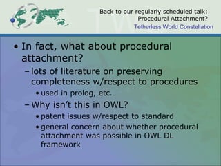 Tetherless World Constellation
Back to our regularly scheduled talk:
Procedural Attachment?
• In fact, what about procedur...