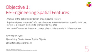 Objective 1:
Re-Engineering Spatial Features
Analysis of the pattern distribution of each spatial feature
If spatial objec...