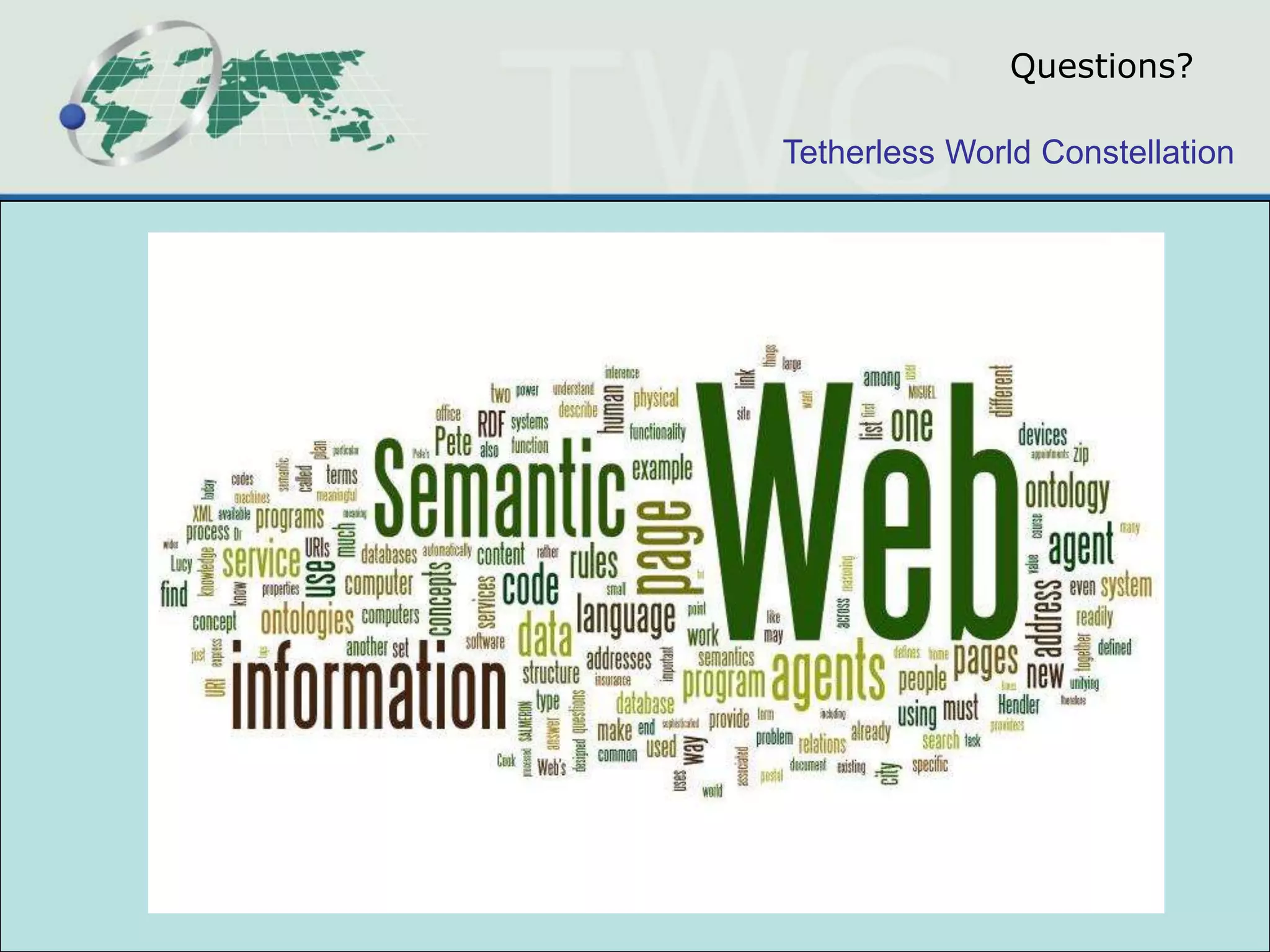 Research ChallengesWho are the "experts"What level of expertise is needed to become "dangerous" with this new technology?What is the "ecosystem" (what is the equivalent of Web developer/web master/web user?) If more and more of what we see includes integrated data from multiple sources, will that change the trust modelsDo we need to expose provenance? Will "provider" model be changed? Formal vs. informal models of ontologyI didn't discuss "folksonomy" but a key aspect is "social context" (Hendler & Golbeck, 08)Can social contexts use 