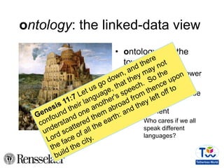 The bad news…The ontology story is still confused