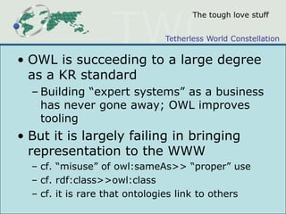 ontology: the linked-data viewontology and the tower of BabelWe will build a tower to reach the skyWe only need a little ontological agreementWho cares if we all speak different languages?Genesis 11:7 Let us go down, and there confound their language, that they may not understand one another's speech.  So the Lord scattered them abroad from thence upon the face of all the earth: and they left off to build the city.