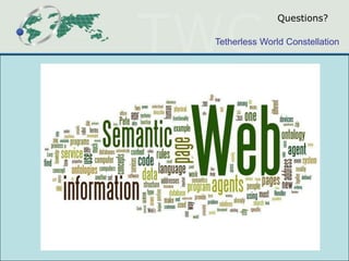 Research ChallengesWho are the "experts"What level of expertise is needed to become "dangerous" with this new technology?What is the "ecosystem" (what is the equivalent of Web developer/web master/web user?) If more and more of what we see includes integrated data from multiple sources, will that change the trust modelsDo we need to expose provenance? Will "provider" model be changed? Formal vs. informal models of ontologyI didn't discuss "folksonomy" but a key aspect is "social context" (Hendler & Golbeck, 08)Can social contexts use 