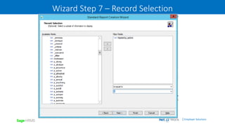 | Employer Solutions
Wizard Step 7 – Record Selection
 