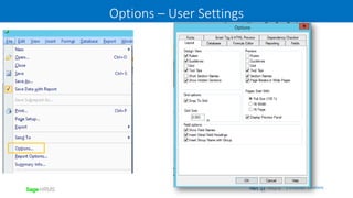 | Employer Solutions
Options – User Settings
 