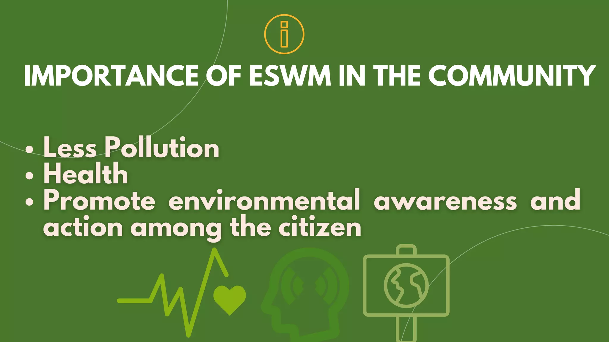 IMPORTANCE OF ESWM IN THE COMMUNITY
 