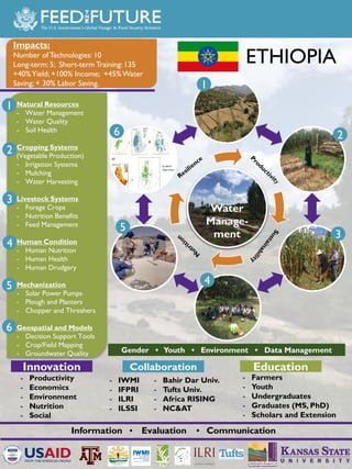 The Feed the Future Sustainable Intensification Innovation Lab activities in Ethiopia
