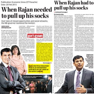 Economic Times: When Rajan needed to pull up his socks - 20Feb2015
