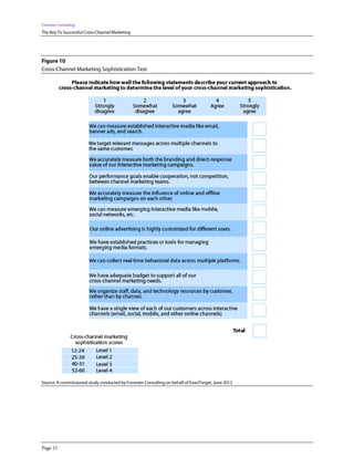 Forrester Consulting
The Key To Successful Cross-Channel Marketing




Figure 10
Cross-Channel Marketing Sophistication Test




Source: A commissioned study conducted by Forrester Consulting on behalf of ExactTarget, June 2012




Page 15
 