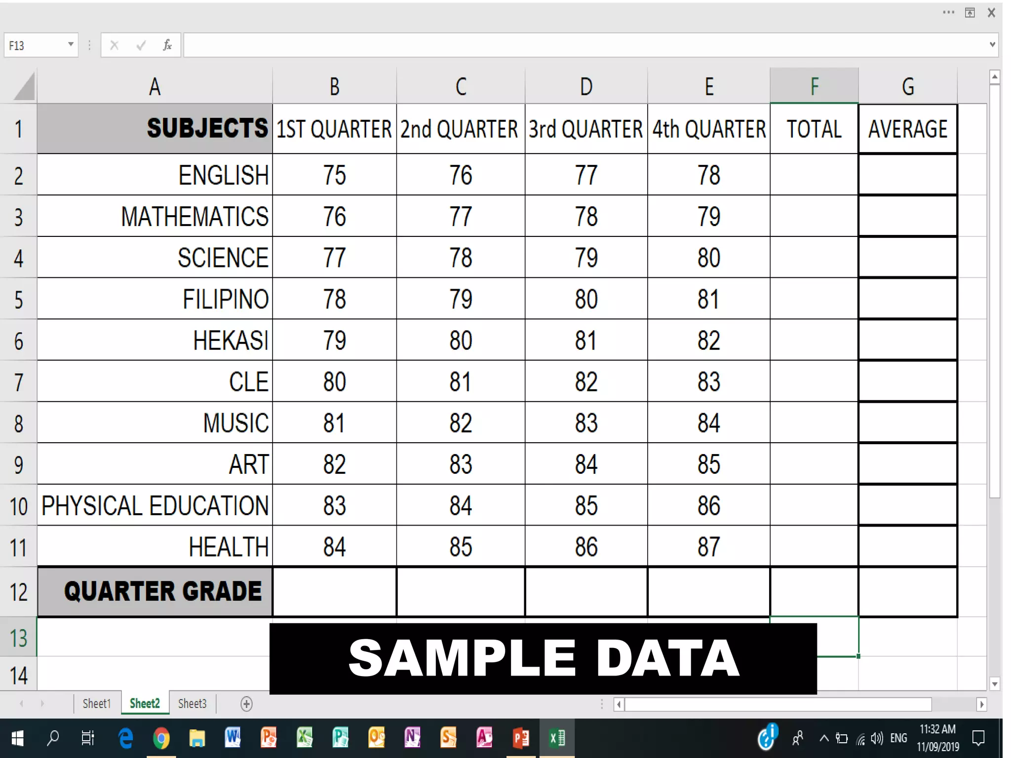 SAMPLE DATA
 
