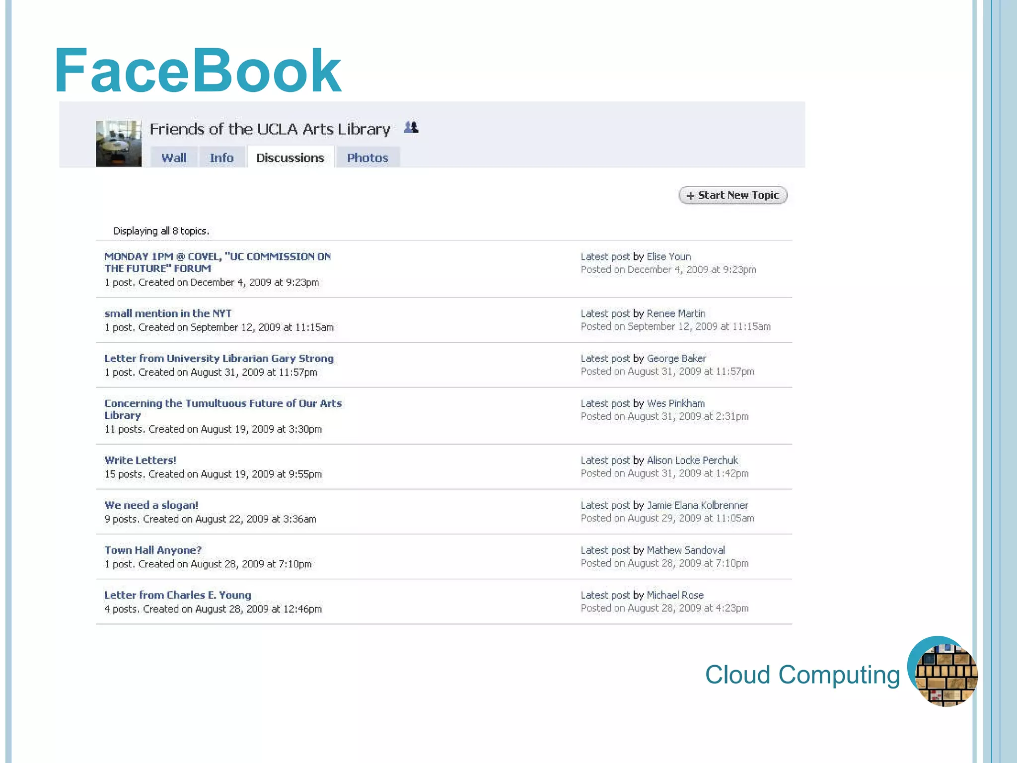 Cloud Computing FaceBook 
