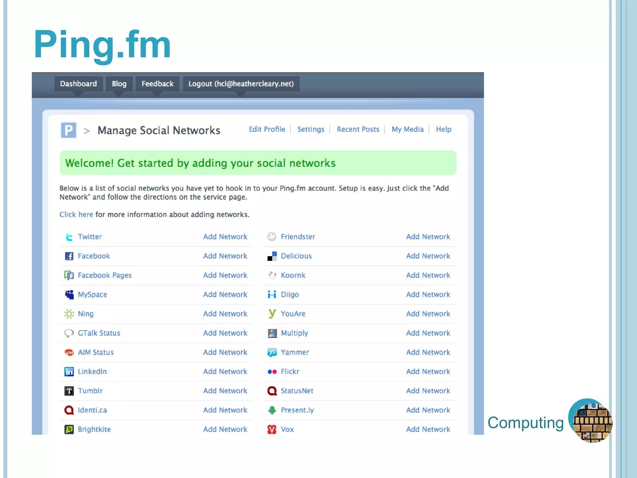 Cloud Computing Ping.fm 
