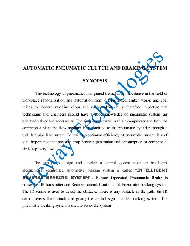 Et0012 automatic pneumatic clutch and braking system