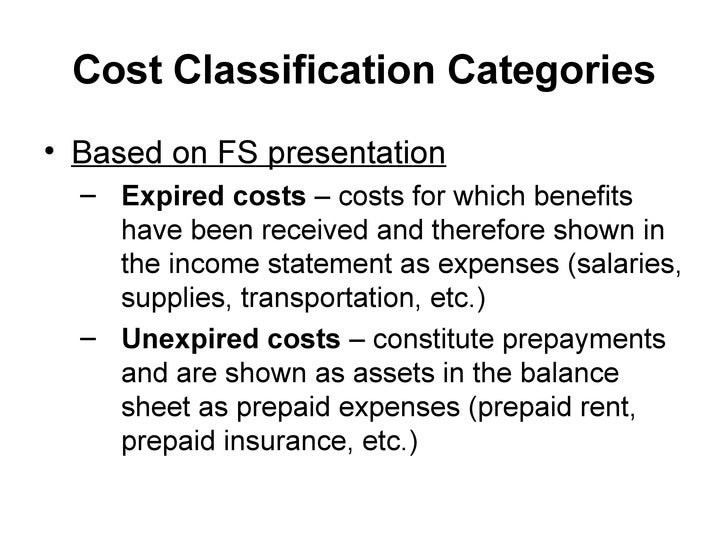 Et 104 costs and cost terminology