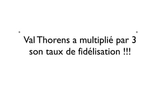 Val Thorens a multiplié par 3
son taux de fidélisation !!!
 