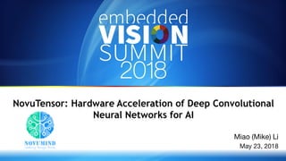 NovuTensor: Hardware Acceleration of Deep Convolutional
Neural Networks for AI
 