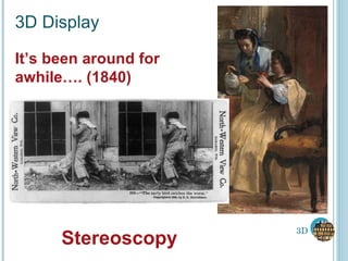 3D 3D Display It’s been around for awhile…. (1840) Stereoscopy 