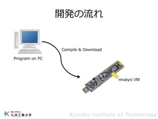 開発の流れ
Program on PC
Compile & Download
mruby/c VM
 
