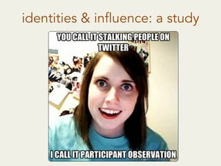 identities & influence: a study
 