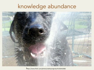 knowledge abundance
h"ps://www.ﬂickr.com/photos/oakleyoriginals/4142641838/	
  
 
