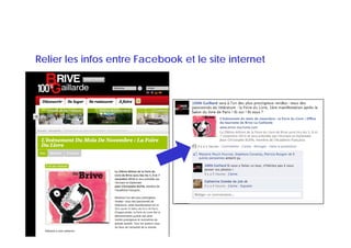 Relier les infos entre Facebook et le site internet
 