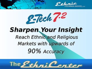 Sharpen Your Insight Reach Ethnic and Religious Markets with upwards of 90%  Accuracy 