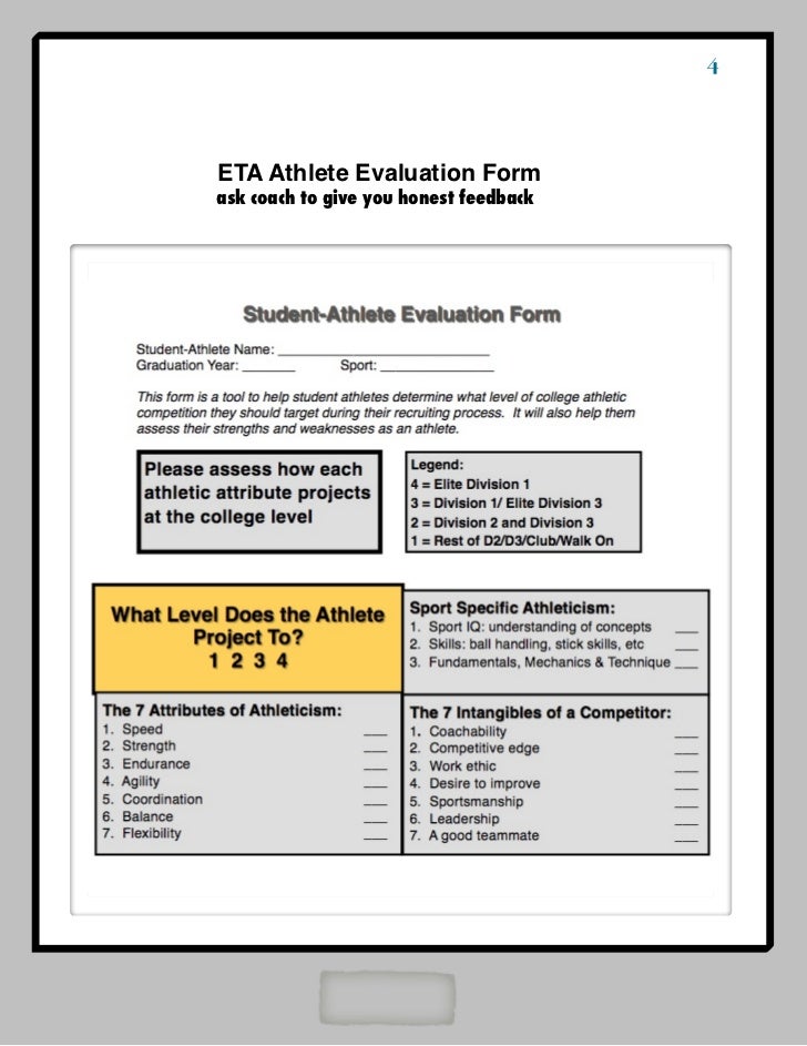 empower the athlete recruiting playbook athlete evaluation form for coaches