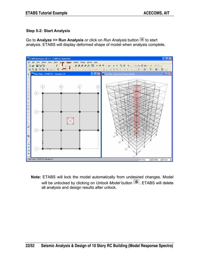 Etabs example-rc building seismic load response- | PDF