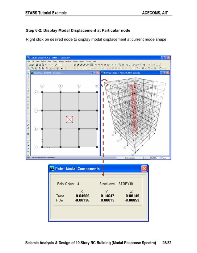 Etabs example-rc building seismic load response- | PDF