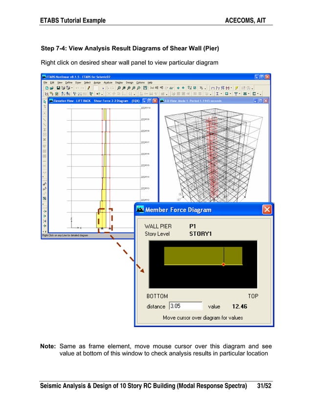 Etabs example-rc building seismic load response- | PDF