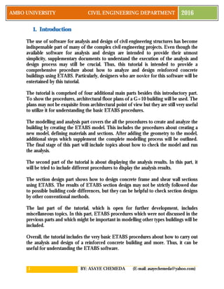 Etabs Tutorial Pdf Etabs tutorial | PDF