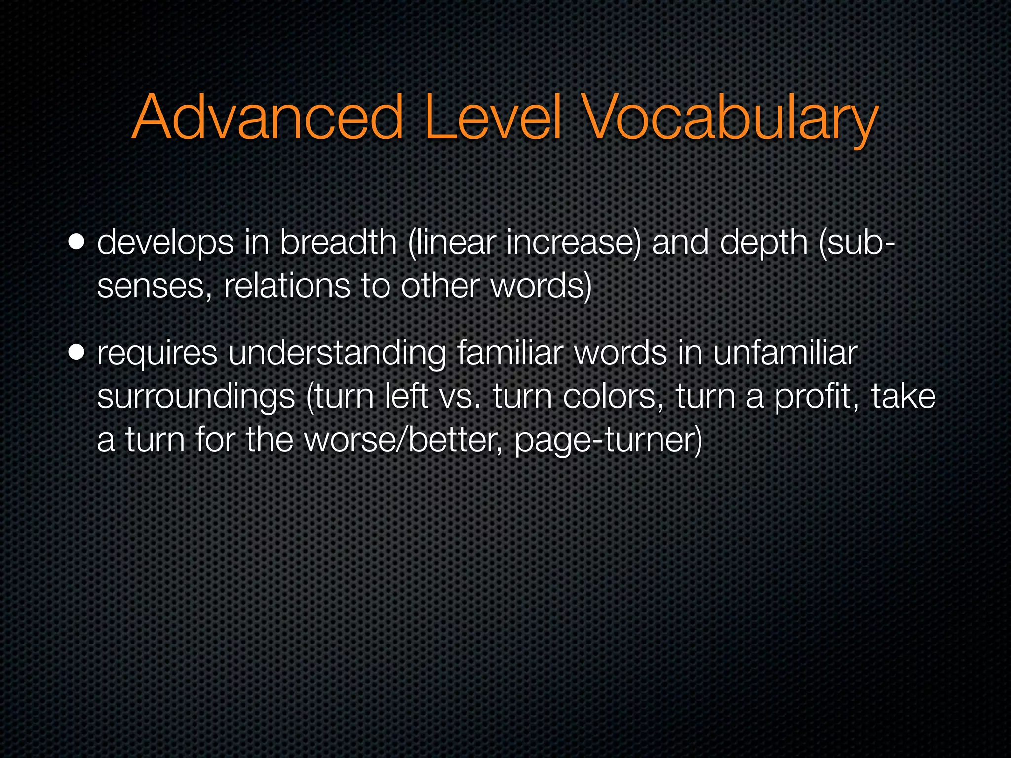 From Intermediate to Advanced - Taking Vocabulary Skills to the Next ...