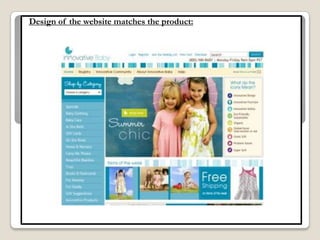 Design of the website matches the product:
 