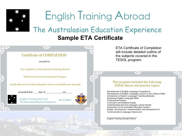 sample practice certificate teaching 1 English Training Abroad