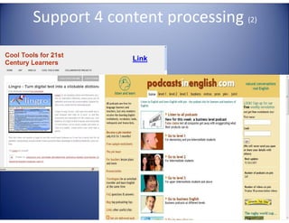 Support 4 content processing (2)
Link

E

G
LA

TA

4E

C

LL

TE

 