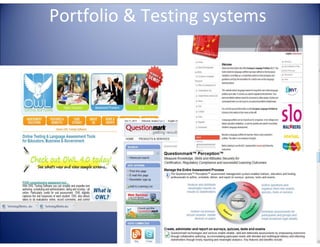 Portfolio & Testing systems

E

G
LA

TA

4E

C

LL

TE

 