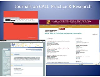 Journals on CALL Practice & Research

E

G
LA

TA

4E

C

LL

TE

 