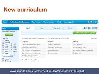 New curriculum




  www.scootle.edu.au/ec/curriculum?learningarea=%22English
 