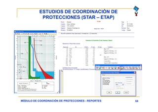 ESTUDIOS DE COORDINACIÓN DE
PROTECCIONES (STAR – ETAP)
64MÓDULO DE COORDINACIÓN DE PROTECCIONES - REPORTES
 