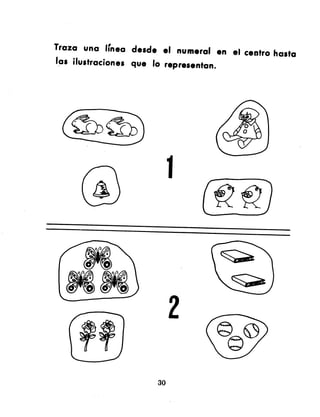 Traza una Irnea desde el numeral en el centro hasta
las ilustraciones que 10 representan.
2