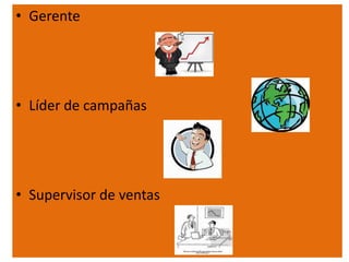 • Gerente
• Líder de campañas
• Supervisor de ventas