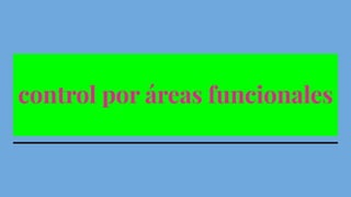control por áreas funcionales
 