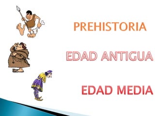 PREHISTORIAEDAD ANTIGUAEDAD MEDIA