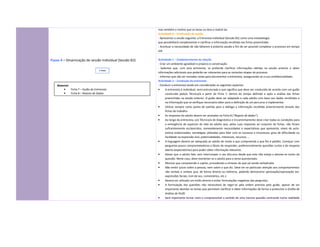 mas também o motivo que os levou ou leva a realizá-las.
                                                         Actividade 6 – Finalização da sessão
                                                         - Apresentar a sessão seguinte: a Entrevista Individual (Sessão B2) como uma metodologia
                                                         que possibilitará complementar e clarificar a informação recolhida nas fichas preenchidas
                                                         - Acentuar a necessidade de não faltarem à próxima sessão a fim de ser possível completar o processo em tempo
                                                         útil.


Passo 4 – Dinamização de sessão individual (Sessão B2)   Actividade 1 – Estabelecimento da relação
                                                         - Criar um ambiente agradável e propício à conversação.
                                                         - Salientar que, com esta entrevista, se pretende clarificar informações obtidas na sessão anterior e obter
                                                         informações adicionais que poderão ser relevantes para as restantes etapas do processo.
                                                         - Informar que vão ser tomadas notas para documentar a entrevista, assegurando-se a sua confidencialidade.
                                                         Actividade 2 – Condução da entrevista
    Material:                                            - Conduzir a entrevista tendo em consideração os seguintes aspectos:
        •     Ficha 7 – Guião da Entrevista              •     A entrevista é individual, semi-estruturada o que significa que deve ser conduzida de acordo com um guião
        •     Ficha 8 – Registo de Dados                       construído pelo/a Técnico/a a partir da Ficha 7, dentro do tempo definido e após a análise das fichas
                                                               preenchidas na sessão anterior. O guião deve ser adaptado a cada adulto com base nos dados recolhidos e
                                                               na informação que se verifique necessária obter para a definição de um percurso a implementar.
                                                         •     Utilizar sempre como ponto de partida para o diálogo a informação recolhida anteriormente através das
                                                               fichas de trabalho.
                                                         •     As respostas do adulto devem ser anotadas na Ficha 8 (“Registo de dados”).
                                                         •     Ao longo da entrevista, o/a Técnico/a de Diagnóstico e Encaminhamento deve criar todas as condições para
                                                               a emergência de aspectos da vida do adulto que, pelas suas respostas ao conjunto de fichas, não foram
                                                               suficientemente esclarecidos, nomeadamente necessidades e expectativas que apresenta; níveis de auto-
                                                               estima evidenciados; estratégias utilizadas para lidar com os sucessos e insucessos; grau de dificuldade ou
                                                               facilidade na expressão oral, potencialidades, interesses, recursos, …
                                                         •     A linguagem deverá ser adequada ao adulto de modo a que compreenda o que lhe é pedido. Começar com
                                                               perguntas pouco comprometedoras e fáceis de responder, preferencialmente questões curtas e de resposta
                                                               aberta (exploratórias) para poder obter informação relevante.
                                                         •     Deixar que o adulto fale, sem interromper o seu discurso desde que este não esteja a desviar-se muito da
                                                               questão. Neste caso, deve reorientar-se o adulto para o tema questionado.
                                                         •     Mostrar que compreende o sujeito, procedendo a sínteses do que vai sendo verbalizado.
                                                         •     Não emitir juízos sobre a pessoa, nem sobre o que diz. Deve ter-se particular atenção aos comportamentos
                                                               não verbais e verbais que, de forma directa ou indirecta, poderão demonstrar aprovação/reprovação (ex.
                                                               expressões faciais, tom de voz, comentários, etc.).
                                                         •     Deverá ser utilizado um estilo directo e evitar formulações negativas das perguntas.
                                                         •     A formulação das questões não necessitará de reger-se pela ordem prevista pelo guião, apesar de ser
                                                               importante abordar os temas que permitam clarificar e obter informações de forma a preencher a Grelha de
                                                               Análise de Perfil.
                                                         •     Será importante tornar claro e compreensível o sentido de uma mesma questão centrando numa realidade
 