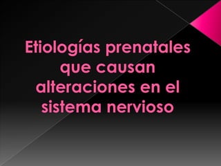 Anoxia prenatalCausa de parálisis cerebral.Mecóneo.Placenta previa.