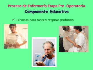 Proceso de Enfermería Etapa Pre -Operatoria Componente Educativo Técnicas para toser y respirar profundo 