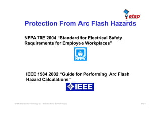 Etap arc flash study presentation for project deliverables and ...