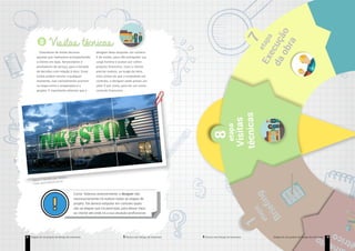 Etapas de um projeto de design de interiores18 Técnico em Design de Interiores Etapas de um projeto de design de interioresTécnico em Design de Interiores 19
Execução
daobra
etapa
Visitas
técnicas
oitava
etapa
Briefingetapa1
8
7 amento trico
Visitas técnicas8
Chamamos de visitas técnicas
aquelas que realizamos acompanhando
o cliente em lojas, fornecedores e
prestadores de serviço, para a tomada
de decisões com relação à obra. Essas
visitas podem ocorrer a qualquer
momento, mas normalmente ocorrem
na etapa entre o anteprojeto e o
projeto. É importante salientar que o
designer deve estipular um número
X de visitas, para não extrapolar sua
carga horária e acabar por sofrer
prejuízo financeiro. Caso o cliente
precise realizar, ao longo da obra,
mais visitas do que o estipulado em
contrato, o designer pode prever um
valor X por visita, para ter um maior
controle financeiro.
Figura 7: Fachada loja TokStok.
Fonte: www.tokstok.com.br
Como falamos anteriormente, o designer não
necessariamente irá realizar todas as etapas de
projeto. Ele deverá estipular em contrato quais
são as etapas que irá participar, para deixar claro
ao cliente até onde irá a sua atuação profissional.
Etapas de um projeto de design de interiores 19
 